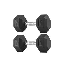 Cargar imagen en el visor de la galería, Mancuernas Hexagonales De Caucho 17.5kg (Par)