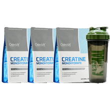 Cargar imagen en el visor de la galería, Pack 3 CREATINAS MONOHIDRATADA OSTROVIT DE 300 GRS + SHAKER DE REGALO