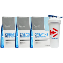 Cargar imagen en el visor de la galería, Pack 3 CREATINAS MONOHIDRATADA OSTROVIT DE 300 GRS + SHAKER DE REGALO