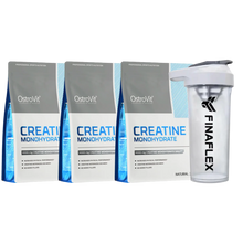 Cargar imagen en el visor de la galería, Pack 3 CREATINAS MONOHIDRATADA OSTROVIT DE 300 GRS + SHAKER DE REGALO