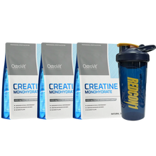 Cargar imagen en el visor de la galería, Pack 3 CREATINAS MONOHIDRATADA OSTROVIT DE 300 GRS + SHAKER DE REGALO
