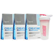 Cargar imagen en el visor de la galería, Pack 3 CREATINAS MONOHIDRATADA OSTROVIT DE 300 GRS + SHAKER DE REGALO