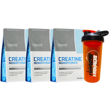 Cargar imagen en el visor de la galería, Pack 3 CREATINAS MONOHIDRATADA OSTROVIT DE 300 GRS + SHAKER DE REGALO