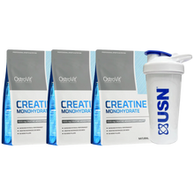 Cargar imagen en el visor de la galería, Pack 3 CREATINAS MONOHIDRATADA OSTROVIT DE 300 GRS + SHAKER DE REGALO