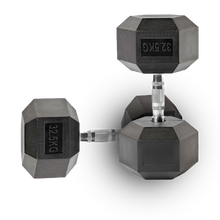 Cargar imagen en el visor de la galería, Mancuernas Hexagonales De Caucho 32,5kg (Par)