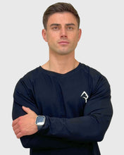 Cargar imagen en el visor de la galería, POLERA CLASICA RAGLAN MANGA LARGA NEGRA