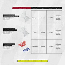 Cargar imagen en el visor de la galería, Red De Basquetbol Muuk Blanca Profesional 6Mm Par