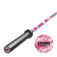 Cargar imagen en el visor de la galería, Barra Olímpica Cerakote Pink Camo 500lb 15kg | HWM