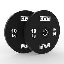 Cargar imagen en el visor de la galería, Bumper Plates Classic Black 10kg (Par) | HWM