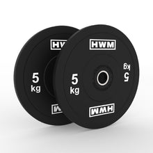 Cargar imagen en el visor de la galería, Bumper Plates Classic Black 5kg (Par) | HWM