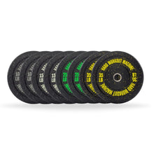 Cargar imagen en el visor de la galería, Pack 170 Libras Discos Cumb Bumper Plates +Barra Training 20kg HWM | HWM