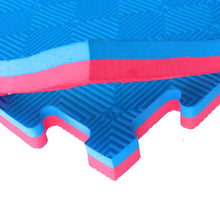 Cargar imagen en el visor de la galería, Tatamis - Piso de Goma Eva Mat Azul/Rojo Puzzle C/Borde 100x100cm 25mm ( 10 Unidades)