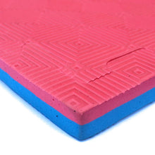 Cargar imagen en el visor de la galería, Tatamis - Piso de Goma Eva Mat Azul/Rojo Puzzle C/Borde 100x100cm 25mm ( 10 Unidades)