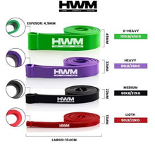 Cargar imagen en el visor de la galería, Pack 4 Bandas De Resistencia Power bands | HWM