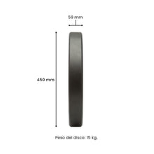 Cargar imagen en el visor de la galería, Discos olimpicos - Bumper Plates 15kg (Par) black Series | Biogym