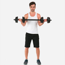 Cargar imagen en el visor de la galería, set mancuernas de 30kg con barra extensora - - !!SOLO RETIRO EN TIENDA !!