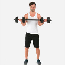 Cargar imagen en el visor de la galería, set mancuernas de 20kg con barra extensora