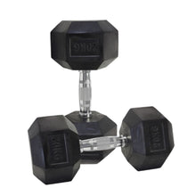 Cargar imagen en el visor de la galería, Mancuernas Hexagonales De Caucho 20kg (Par)