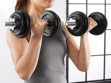 Cargar imagen en el visor de la galería, SET BARRA CON MANCUERNAS DE METAL 45 kilos