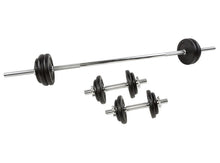 Cargar imagen en el visor de la galería, SET BARRA CON MANCUERNAS DE METAL 45 kilos