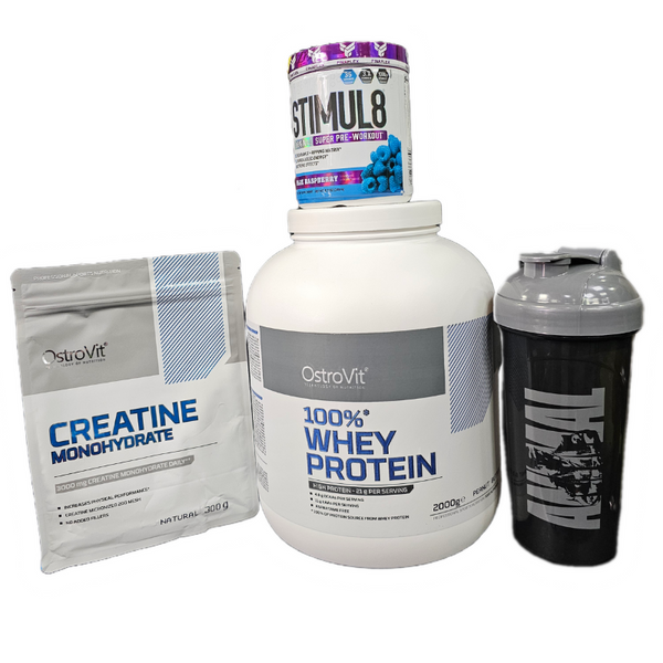 Pack Proteina 100% Whey 2000g + Creatina 500g + Stimul8 + Shaker De Regalo 🎁