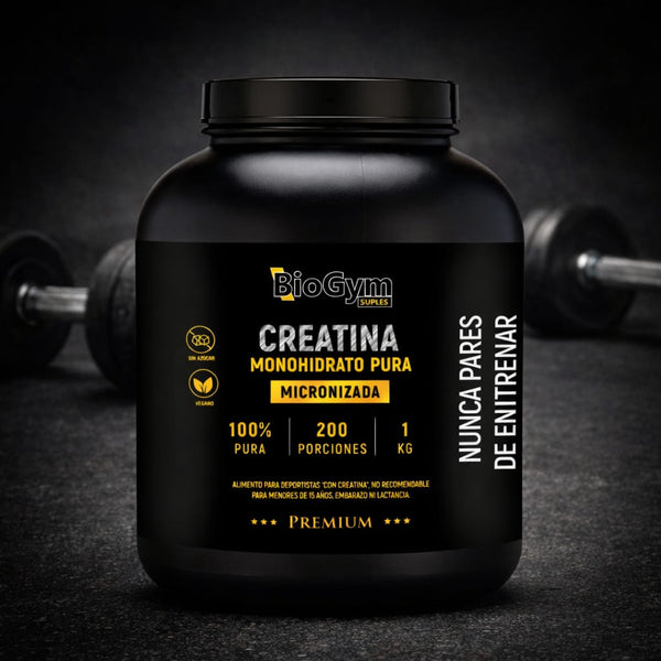 CREATINA MONOHIDRATO 1KG BIOGYM  | 200 PORCIONES (HASTA 6,6 MESES)