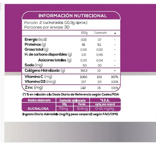Colágeno Hidrolizado en polvo 310gr ES