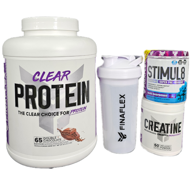 Pack Clear Protein 5 LBS + Creatina 300 g + Stimul8 + Shaker de Regalo🎁