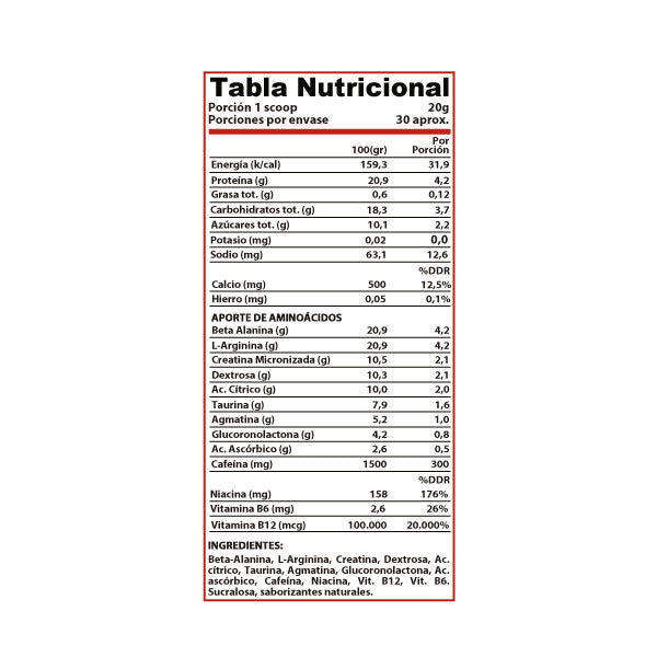 Pre Entreno Kreator 600 g | 30 Servicios