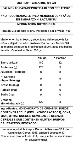 CREATINE MONOHYDRATE OSTROVIT 300 GRS