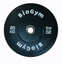 Cargar imagen en el visor de la galería, Discos olimpicos - Bumper Plates 20kg (Par) Black Series | BioGym
