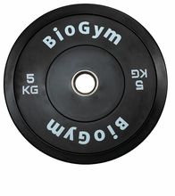 Cargar imagen en el visor de la galería, Discos olimpicos - Bumper Plates 5kg (Par) Black Series | BioGym
