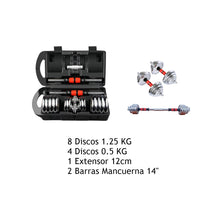 Cargar imagen en el visor de la galería, Set De Mancuernas Con Extensor 15 Kg Flott
