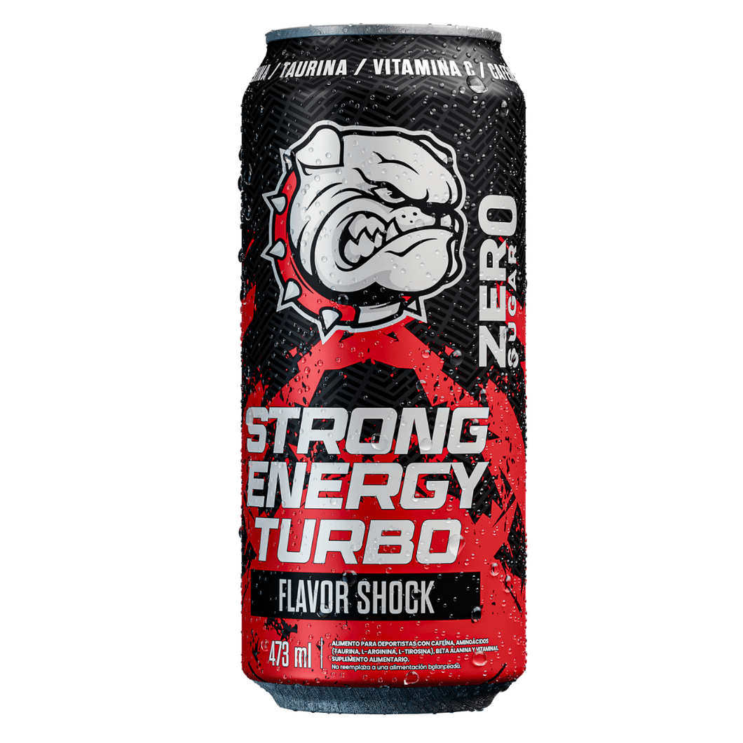 DISPLAY 12 UNIDADES BEBIDA STRONG ENERGY TURBO UNIDAD (1300 C/U)