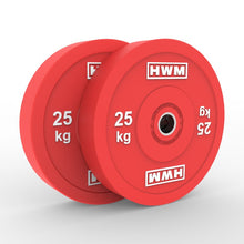 Cargar imagen en el visor de la galería, Bumper Plates Classic Color 25kg (Par) | HWM
