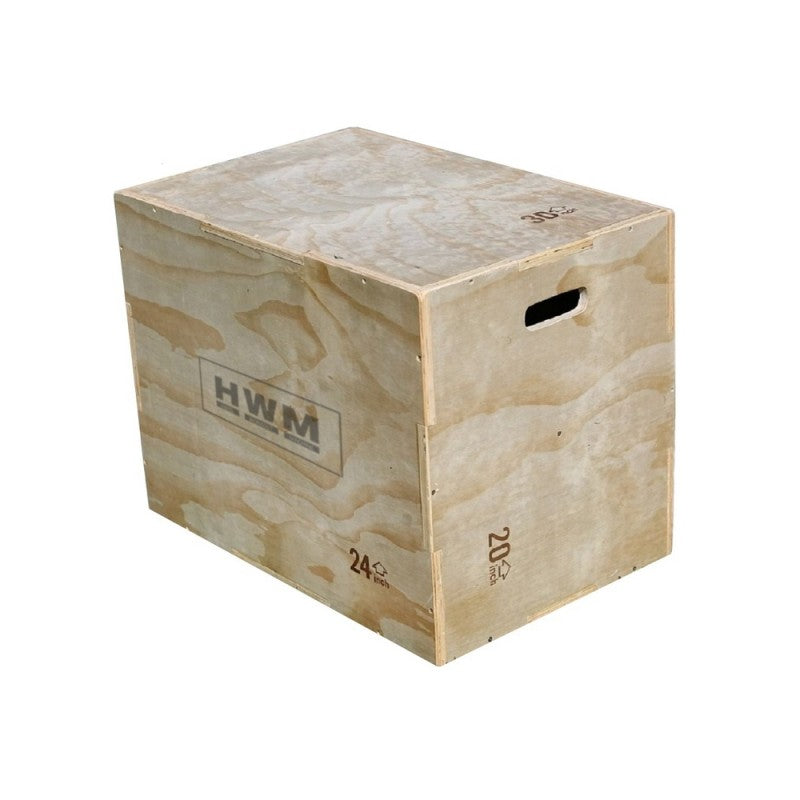 Cajón Pliométrico De Madera 3 En 1 (76x51x61cm) | HWM