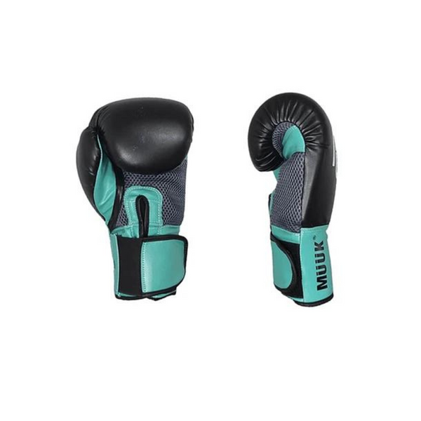 Guante De Box PU Impact Muuk Negro - Turquesa